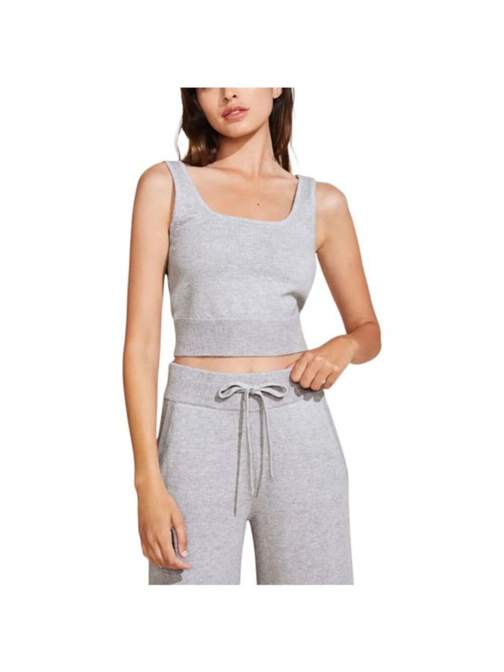 NEW Eberjey Recycled Sweater Cropped Tank, Heather Gray, Xtra-Large